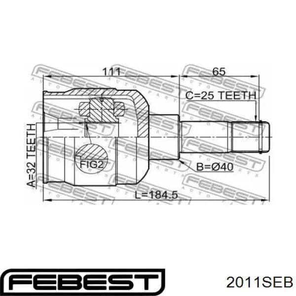 Przegub homokinetyczny przedni wewnętrzny Chrysler Sebring (JR)