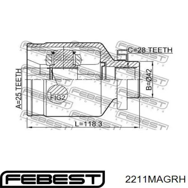 Do koszyka 495972G500 Hyundai/Kia Przegub homokinetyczny wewnętrzny przedni prawy
