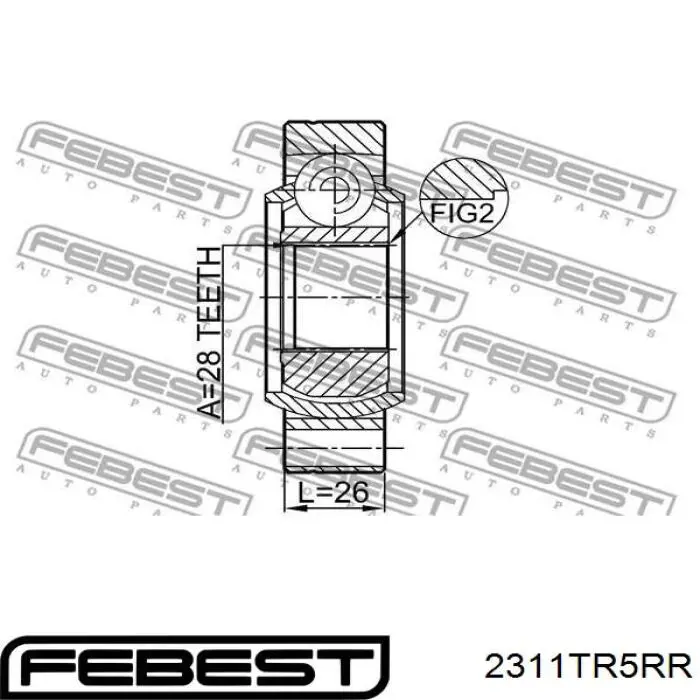 Przegub homokinetyczny wewnętrzny tylny Volkswagen Transporter T5 (7J)