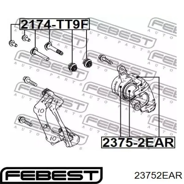 Zestaw naprawczy zacisku hamulcowego tylnego Febest 23752EAR cena, od 14,89 USD