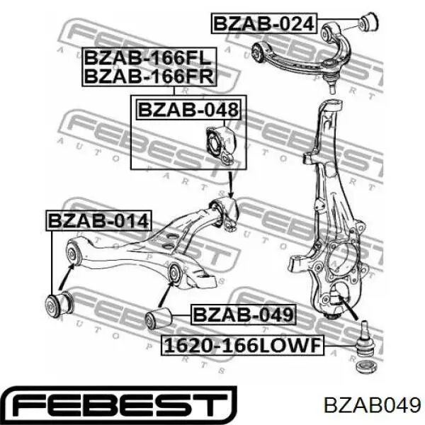 Silentblock przedniego wahacza dolnego Mercedes A1663330214 cena, od 23,53 USD