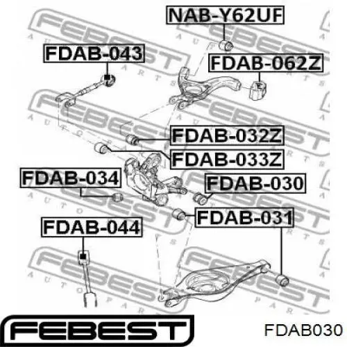 FDAB-030 Febest silentblock czopu tylnego