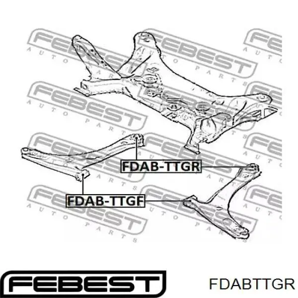 Silentblock przedniego wahacza dolnego Febest FDABTTGR cena, od 16,02 USD