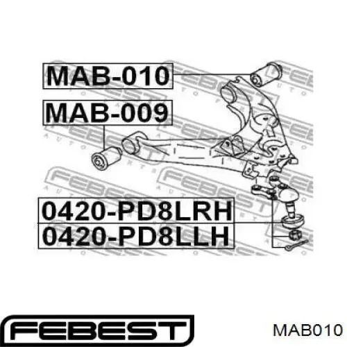 Silentblock przedniego wahacza dolnego Mitsubishi MR112711 cena, od 13,37 USD