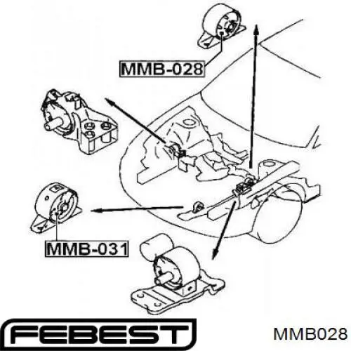 Poduszka (podpora) silnika tylna Mitsubishi Colt V hatchback (CJA) (1996 - 2004) cena, od 15,78 USD