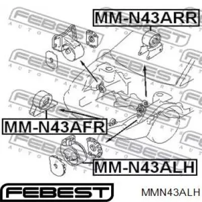 Poduszka (podpora) silnika lewa MB948001 Mitsubishi