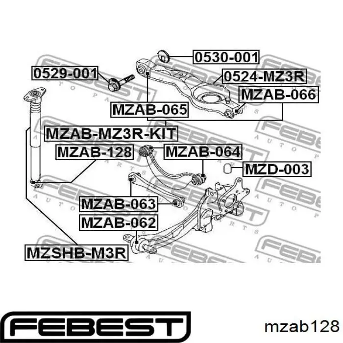 Do koszyka Silentblock amortyzatora tylnego Ford Focus II DA, HCP, DP