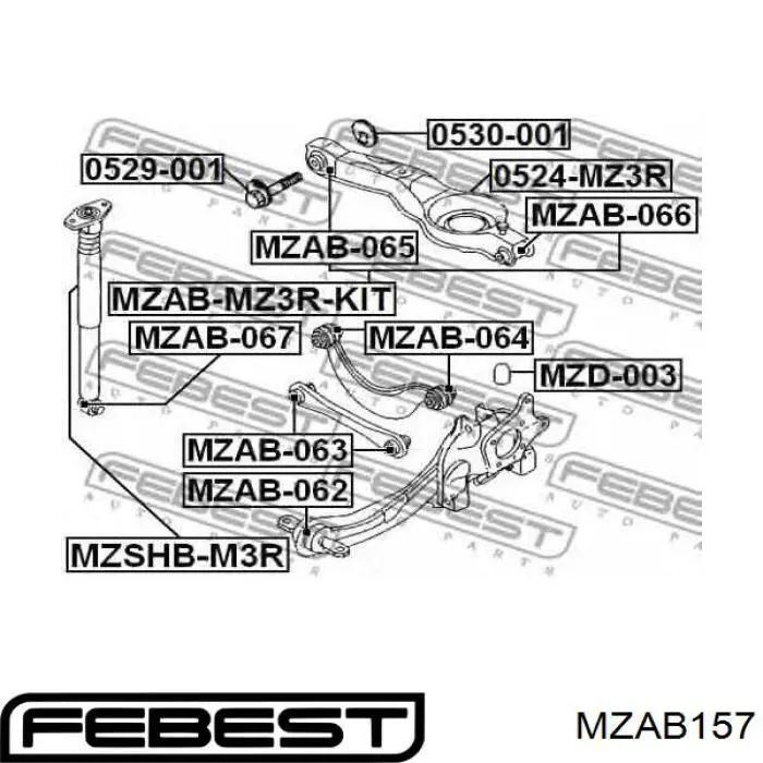 Do koszyka UR6134460 Mazda Silentblock przedniego wahacza dolnego