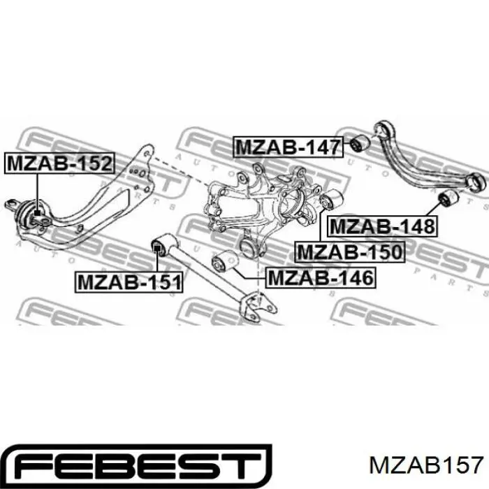 Silentblock przedniego wahacza dolnego UR6134460 Mazda
