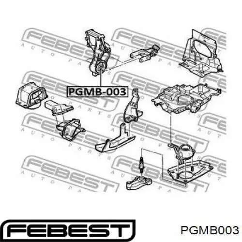 Poduszka (podpora) silnika tylna (silentblock) Febest PGMB003 cena, od 12,35 USD