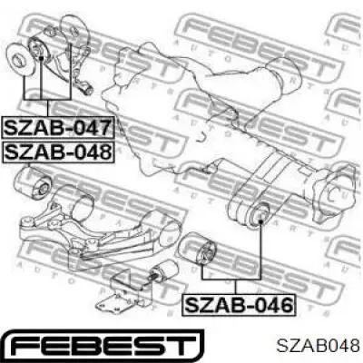 Do koszyka 2755366J01000 Suzuki Silentblock trawersu do mocowania przedniego reduktora przedni