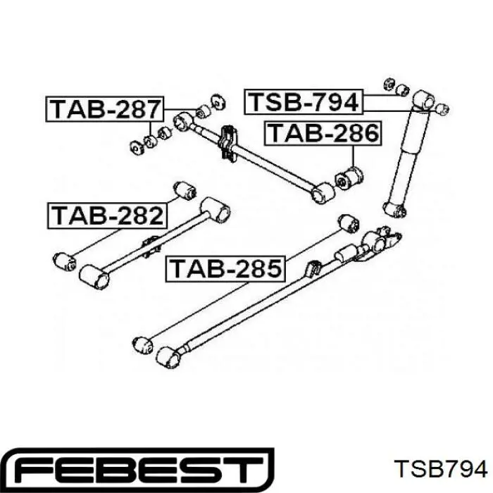Do koszyka 4853787401000 Daihatsu Silentblock amortyzatora tylnego