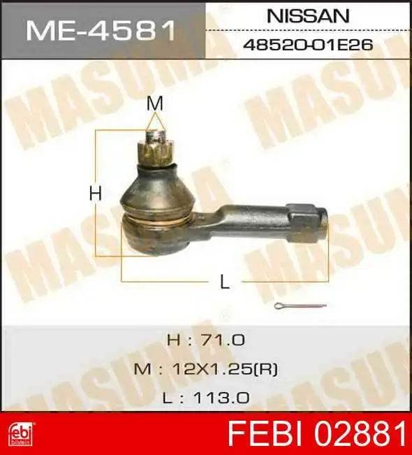Silentblock (tuleja) resoru przedniego Febi 02881 cena, od 7,31 USD