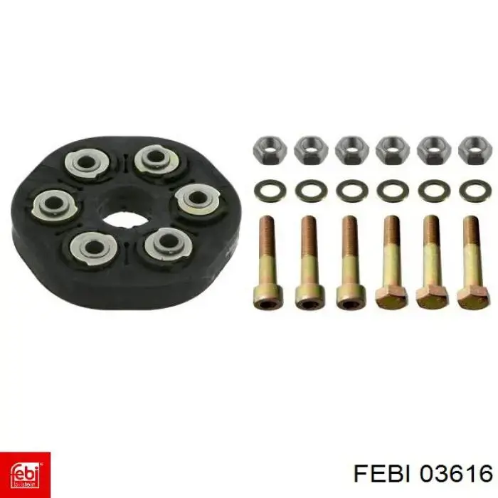 Przegub elastyczny (wg kodów 124 411 00 15, 03918) Febi 03616 cena, od 82,83 USD