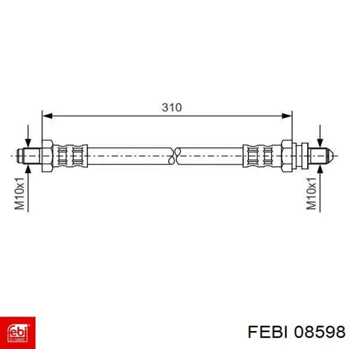 Do koszyka 08598 Febi Przewód hamulcowy przedni