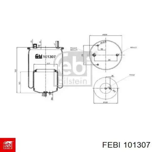 101307 Febi Poduszka pneumatyczna (resor pneumatyczny) mostu