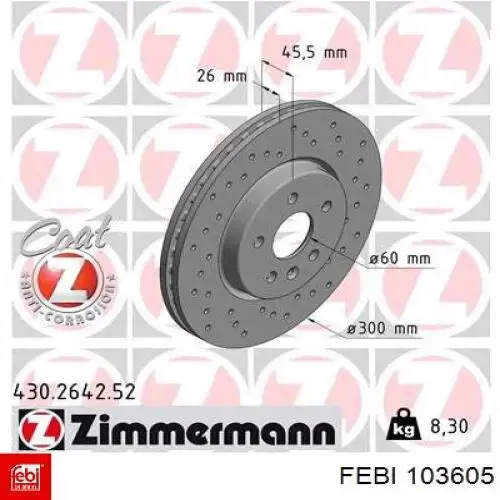 Łącznik stabilizatora przedniego Febi 103605 cena, od 16,53 USD
