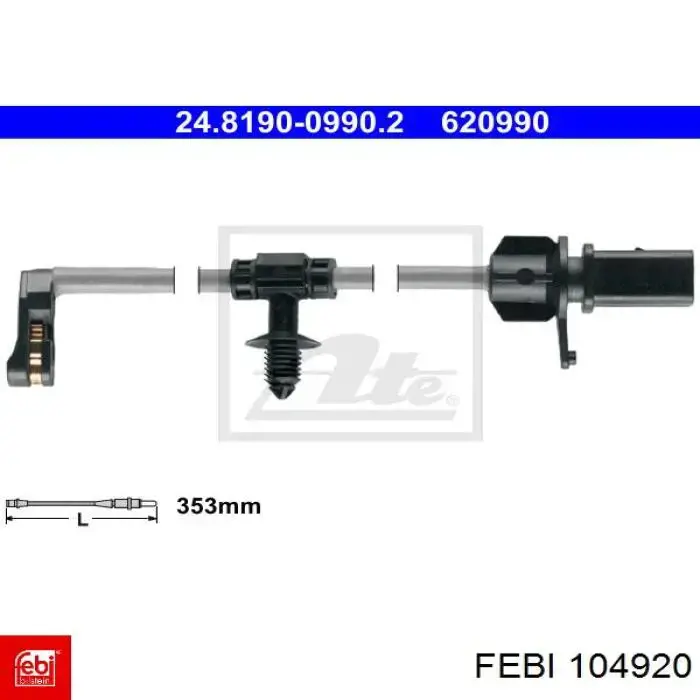 104920 Febi czujnik zużycia klocków hamulcowych tylny
