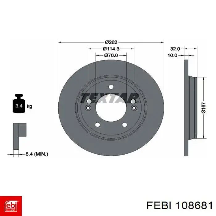 Tarcza hamulcowa tylna Febi 108681 cena, od 39,39 USD