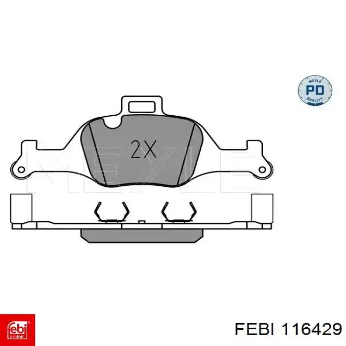 Klocki hamulcowe przednie tarczowe Febi 116429 cena, od 72,03 USD