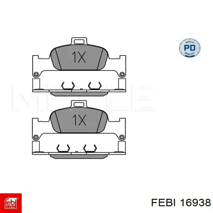 Klocki hamulcowe przednie tarczowe Febi 16938 cena, od 67,47 USD