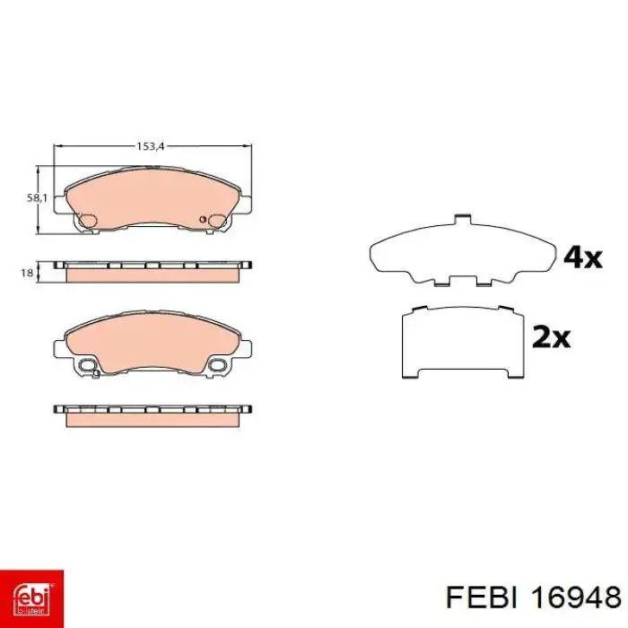 Do koszyka MK530582 Mitsubishi Klocki hamulcowe przednie tarczowe