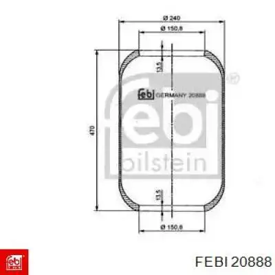 Poduszka pneumatyczna (resor pneumatyczny) mostu przedniego Febi 20888 cena, od 50,65 USD