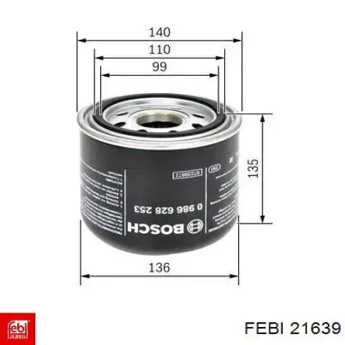 Filtr osuszacza powietrza (separatora oleju/wilgoci) (TRUCK) Febi 21639 cena, od 33,76 USD
