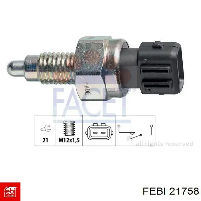 Do koszyka 21758 Febi Czujnik włączania światła cofania