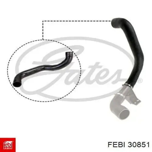 Do koszyka 30851 Febi Przewód (króciec) intercoolera