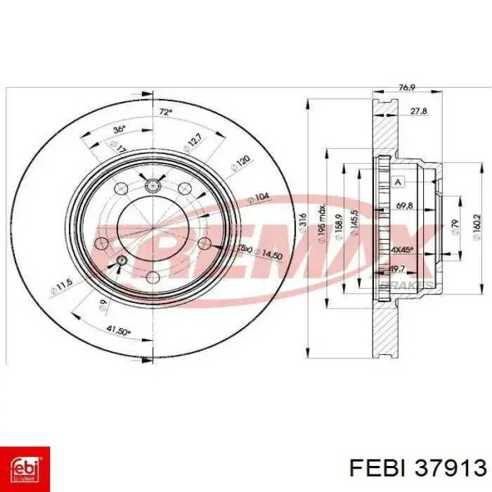 Panewki główne wału korbowego, zestaw, standardowe (STD) Febi 37913 cena, od 9,73 USD
