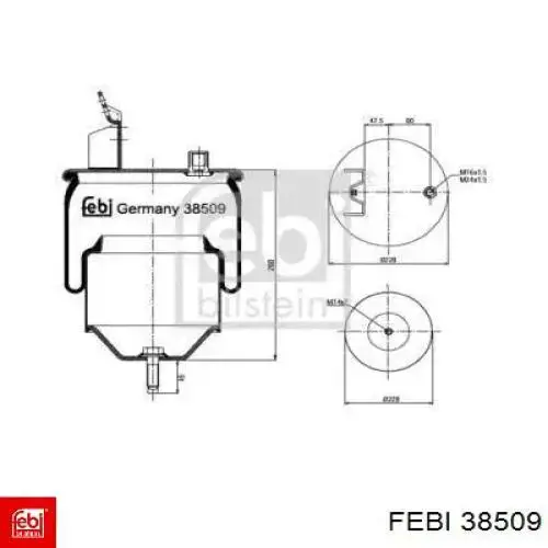 Poduszka pneumatyczna (resor pneumatyczny) mostu Febi 38509 cena, od 56,37 USD