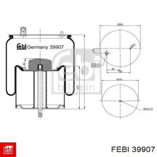 Poduszka pneumatyczna (resor pneumatyczny) mostu tylnego Febi 39907 cena, od 161,37 USD