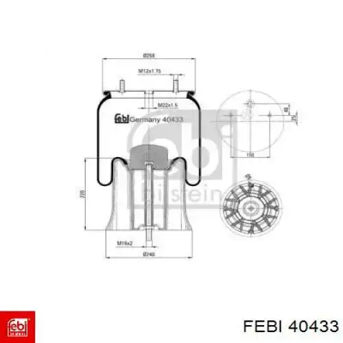 Poduszka pneumatyczna (resor pneumatyczny) mostu Febi 40433 cena, od 81,72 USD