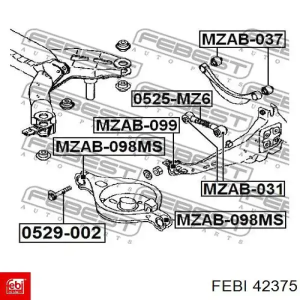 Do koszyka 42375 Febi Silentblock tylnego wahacza podłużnego przedni