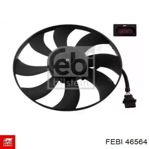 46564 Febi Wentylator elektryczny układu chłodzenia kompletny (silnik+wirnik)