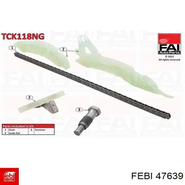 Łańcuch rozrządu, zestaw Febi 47639 cena, od 141,70 USD
