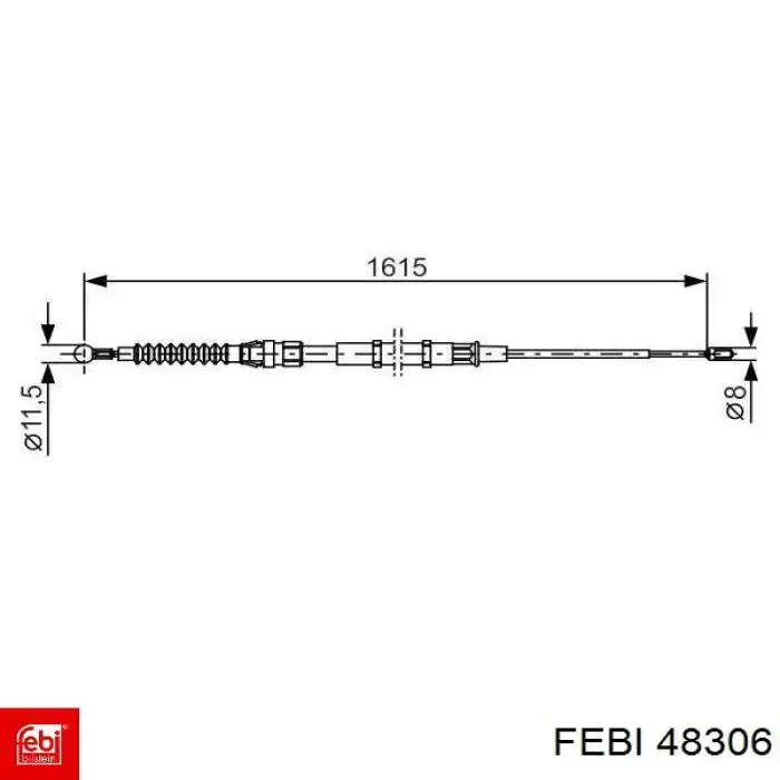 48306 Febi Linka hamulca ręcznego tylna prawa/lewa