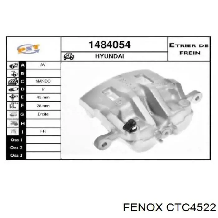 Do koszyka 99439637 Iveco Zacisk hamulcowy przedni prawy