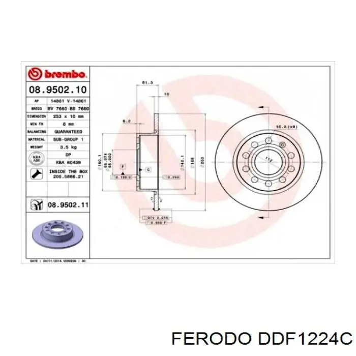 Tarcza hamulcowa tylna Ferodo DDF1224C cena, od 31,51 USD