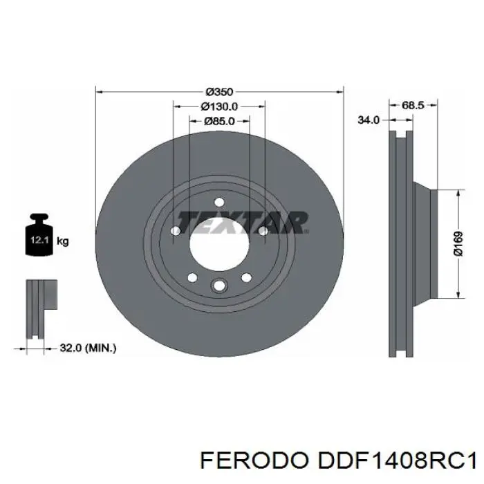 DDF1408RC-1 Ferodo tarcza hamulcowa przednia