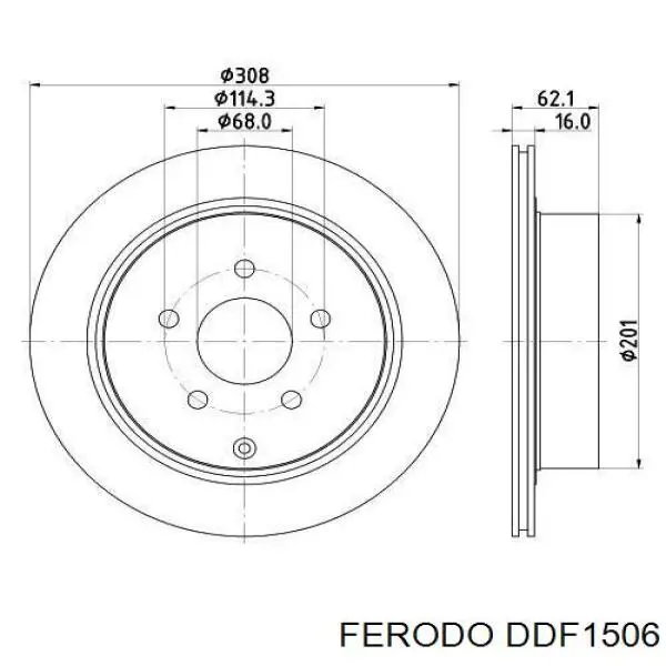 Tarcza hamulcowa tylna DDF1506 Ferodo