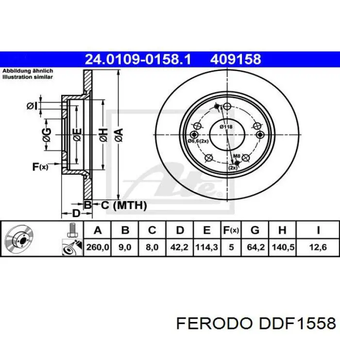 Tarcza hamulcowa tylna Ferodo DDF1558 cena, od 28,21 USD