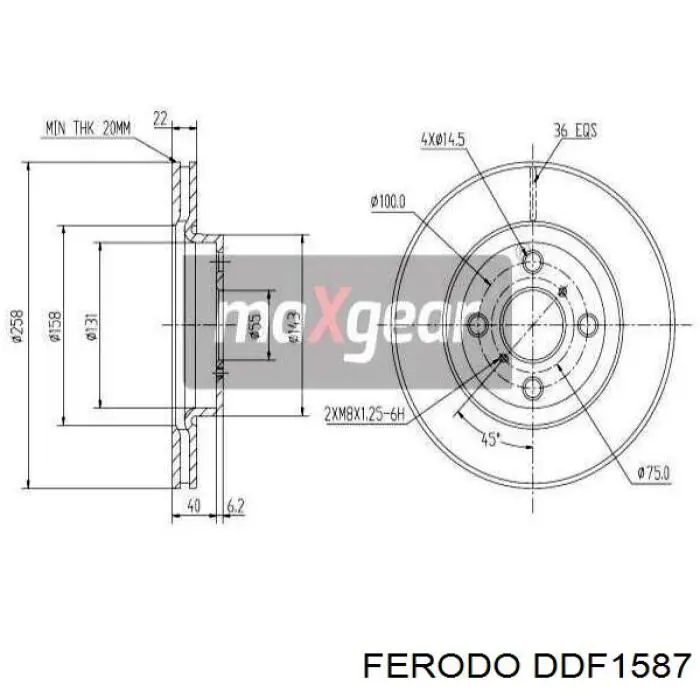 Do koszyka DDF1587 Ferodo Tarcza hamulcowa przednia