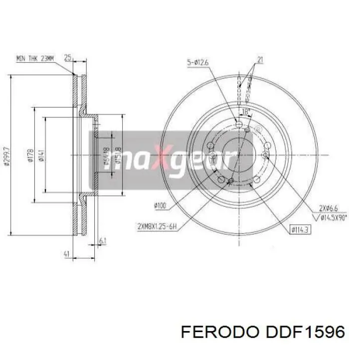 Tarcza hamulcowa przednia Ferodo DDF1596 cena, od 60,74 USD
