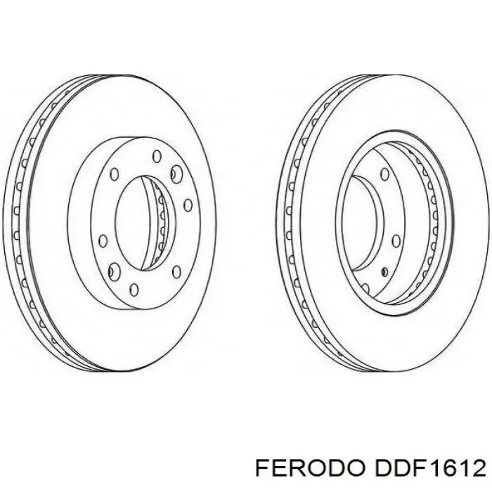 Tarcza hamulcowa przednia DDF1612 Ferodo