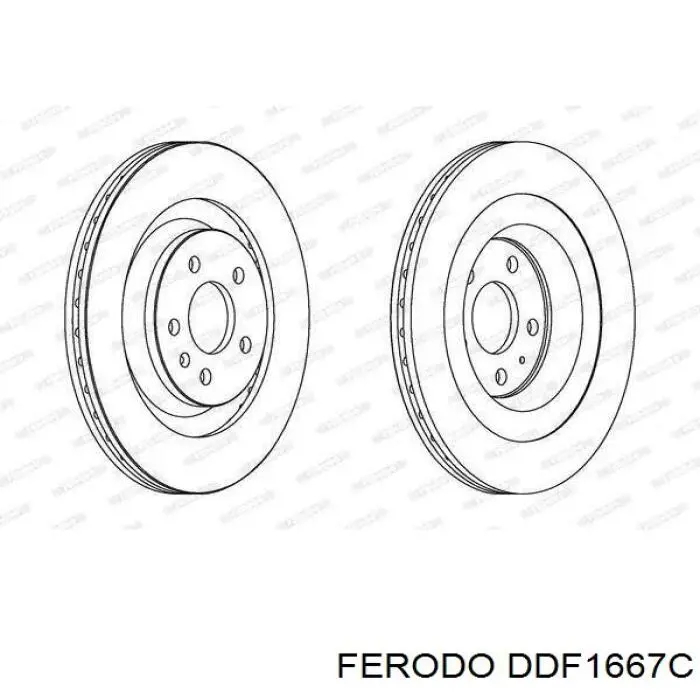 DDF1667C Ferodo tarcza hamulcowa tylna