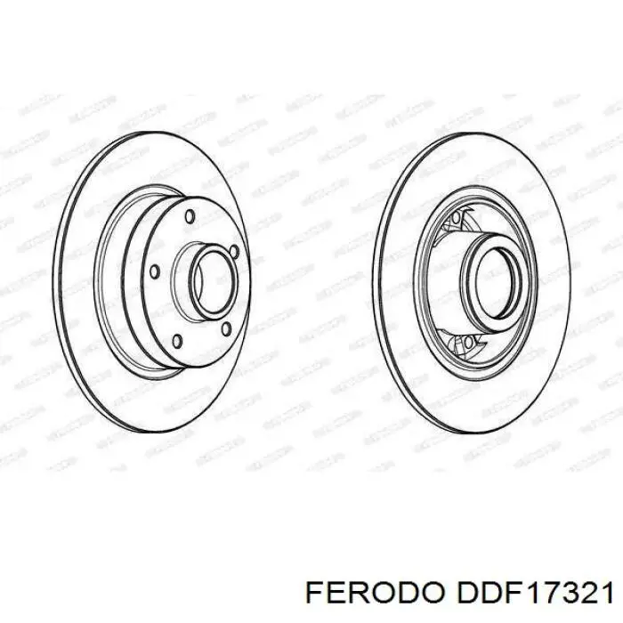 DDF17321 Ferodo Tarcza hamulcowa tylna