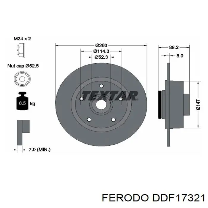 Tarcza hamulcowa tylna Ferodo DDF17321 cena, od 82,69 USD