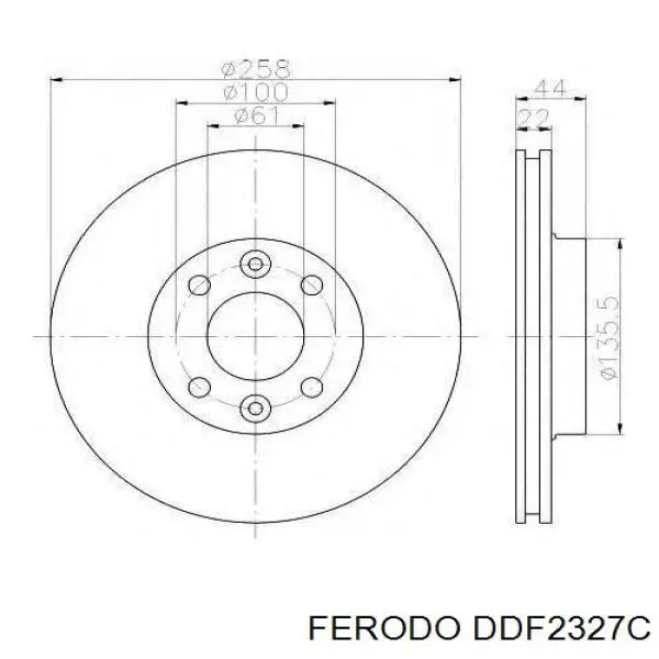 Do koszyka DDF2327C Ferodo Tarcza hamulcowa przednia